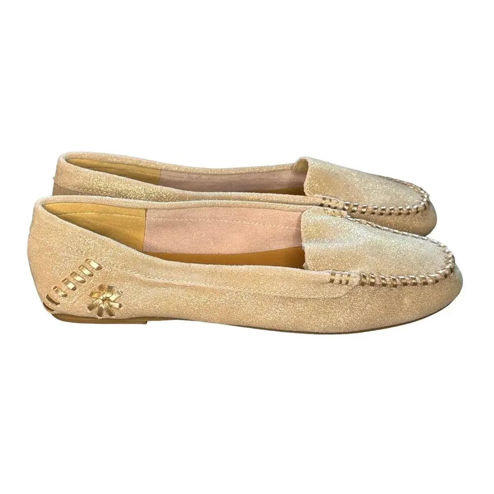 Jack Rogers Millie Moccasin Rose Gold Metallic Loafer - size 6.5in